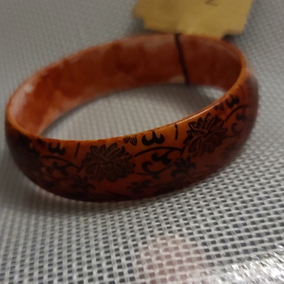 Monet flower pattern bangle bracelet